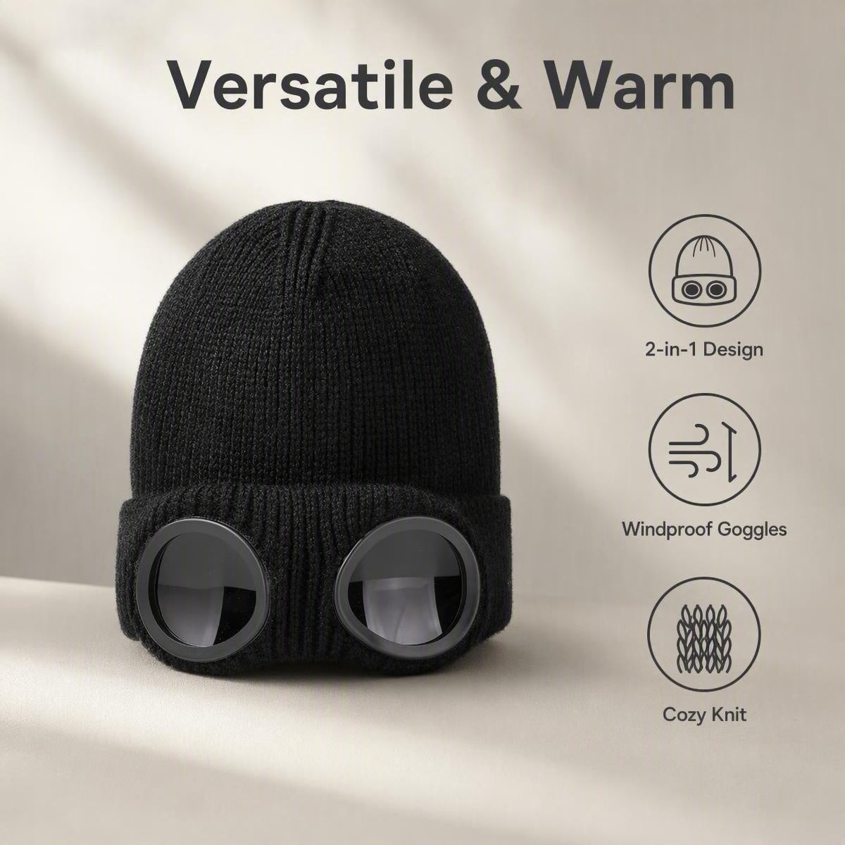 Czapka 2w1 z goglami vintage | RETROCAP