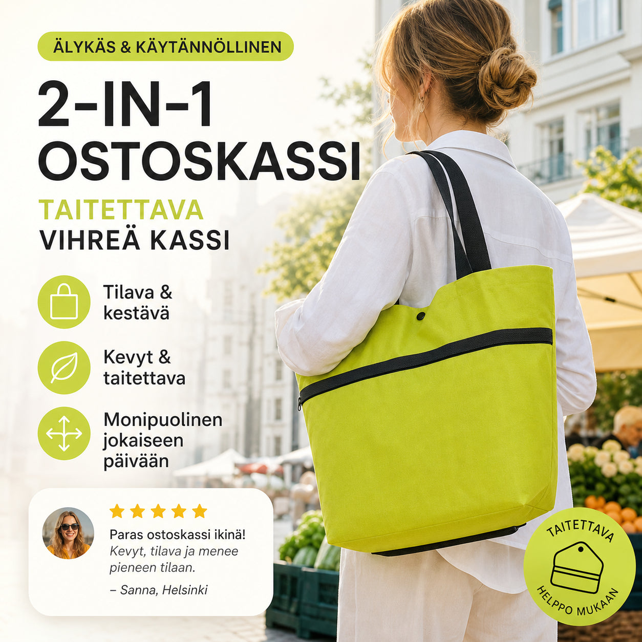 Enostavno sestavljiva zložljiva vozička na kolesih za vsak dan | EASYWHEEL